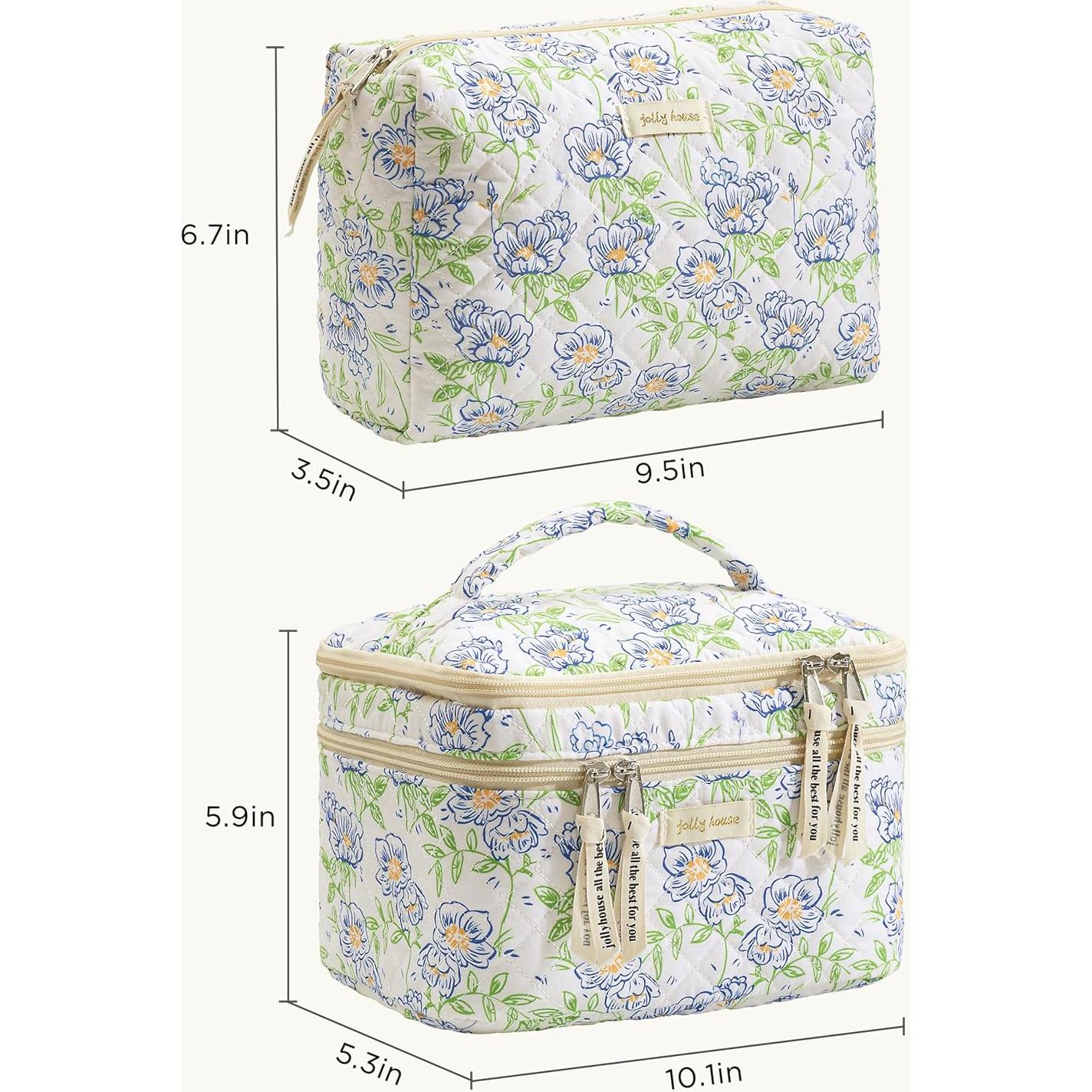 Bolsa de Maquillaje de Algodón HBselect 2 Piezas Grande