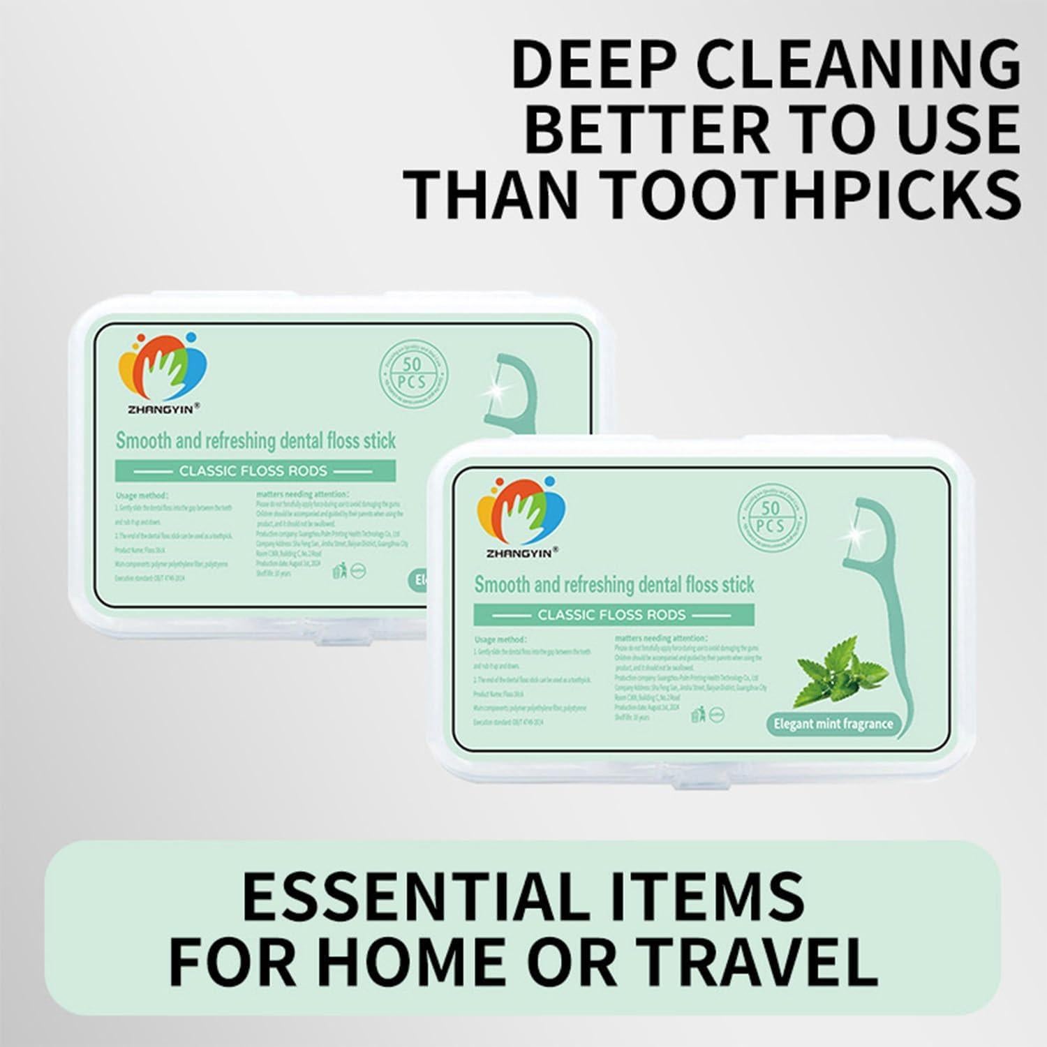 200 Palillos de Hilo Dental Menta Marirao con Estuches de Viaje