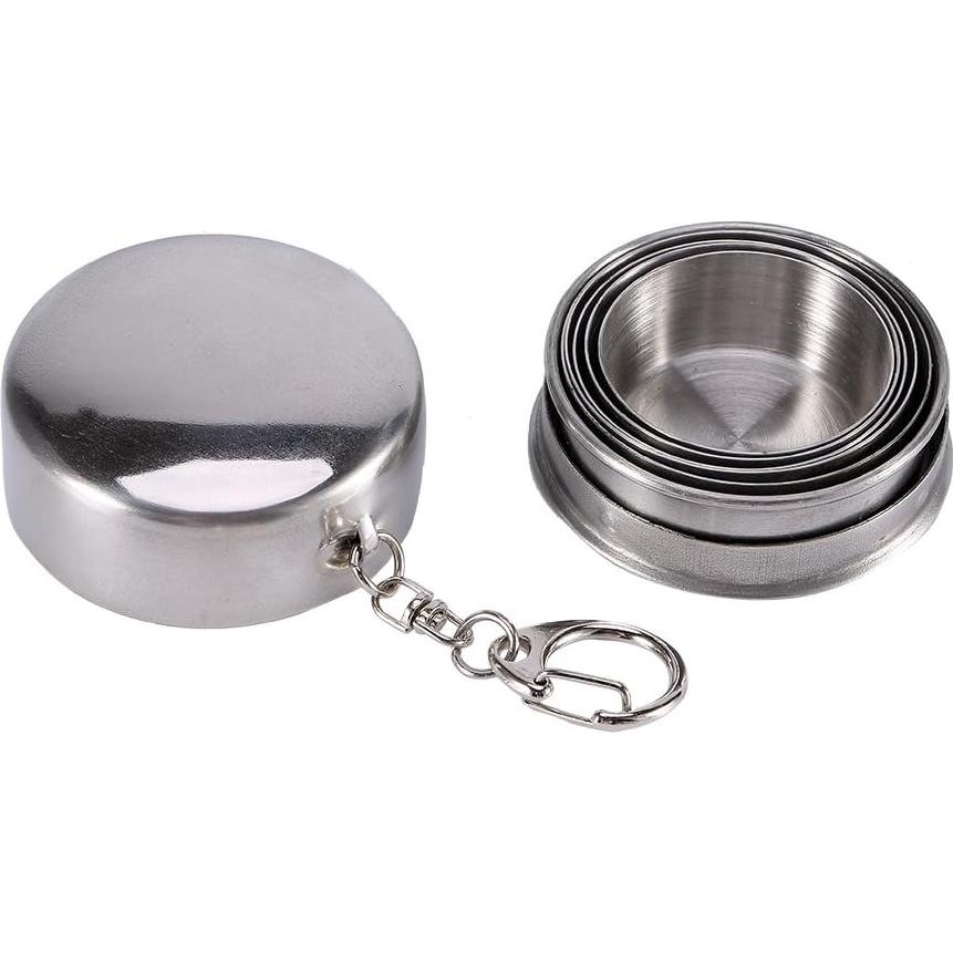 Taza Plegable de Acero Inoxidable Walfront 75ml para Viaje