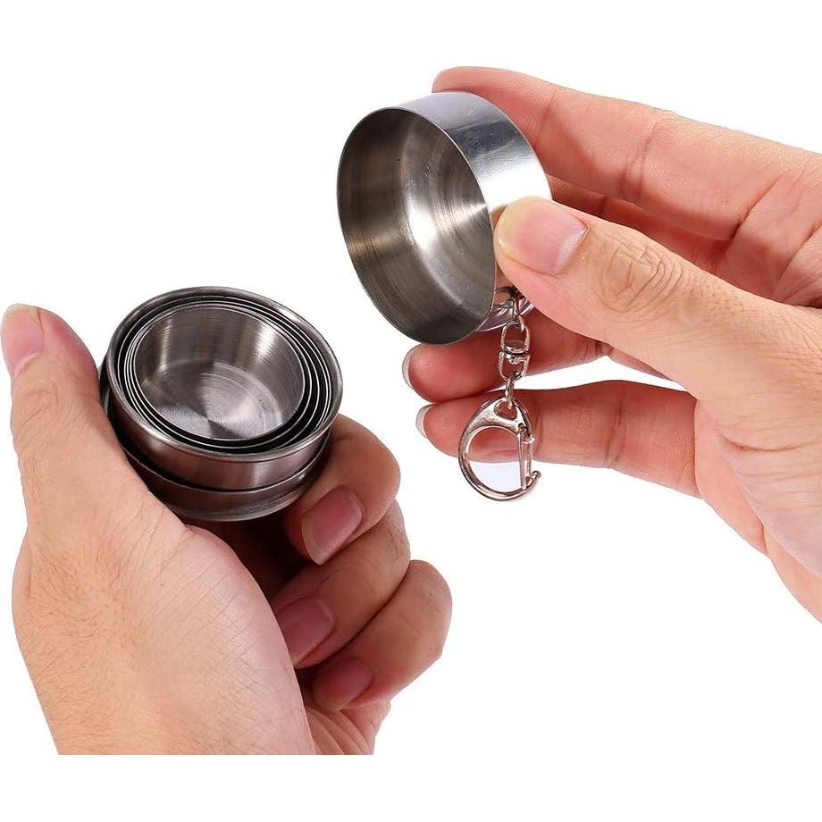 Taza Plegable de Acero Inoxidable Walfront 75ml para Viaje