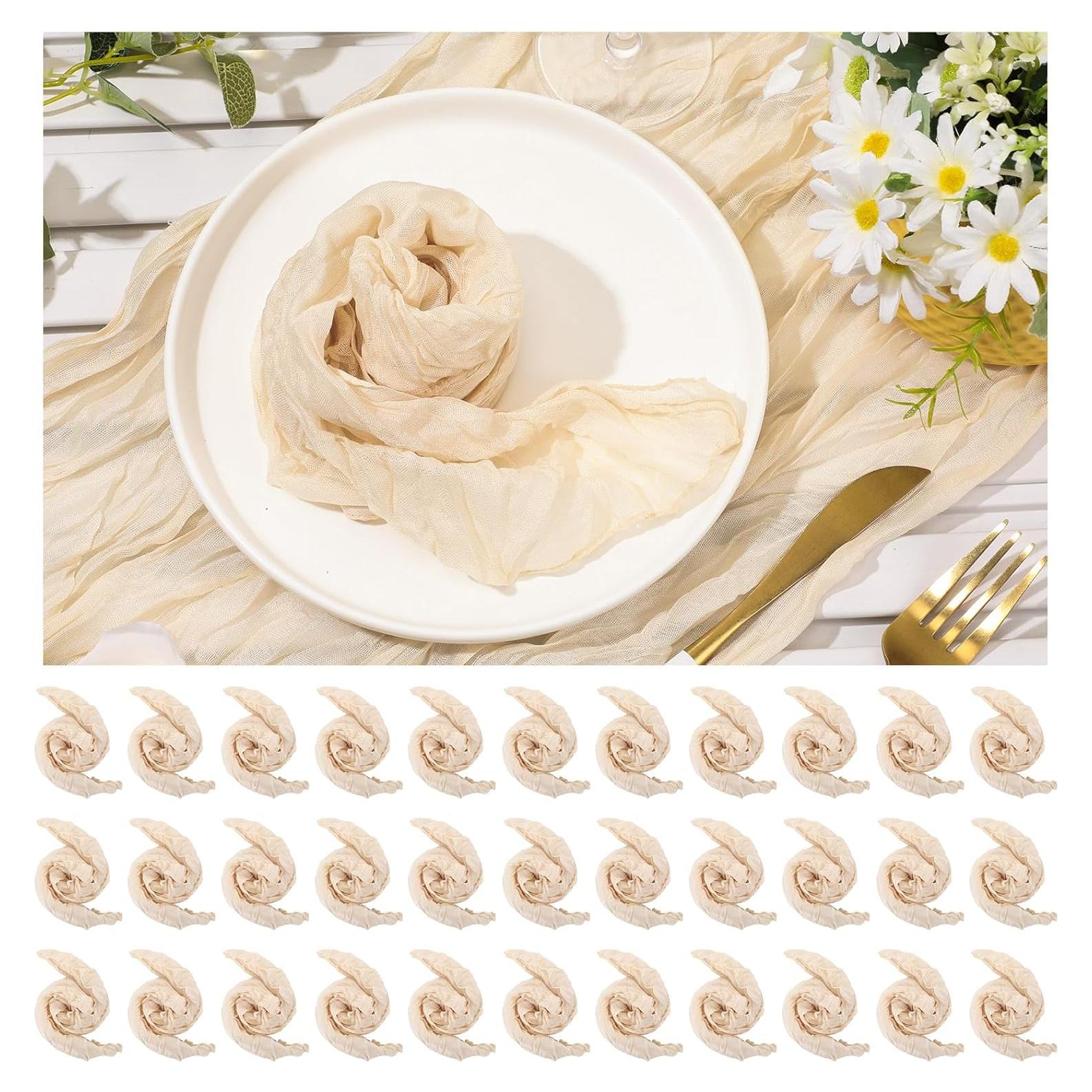 Mixweer 50 Servilletas de Gasa de Algodón Beige 50x50 cm