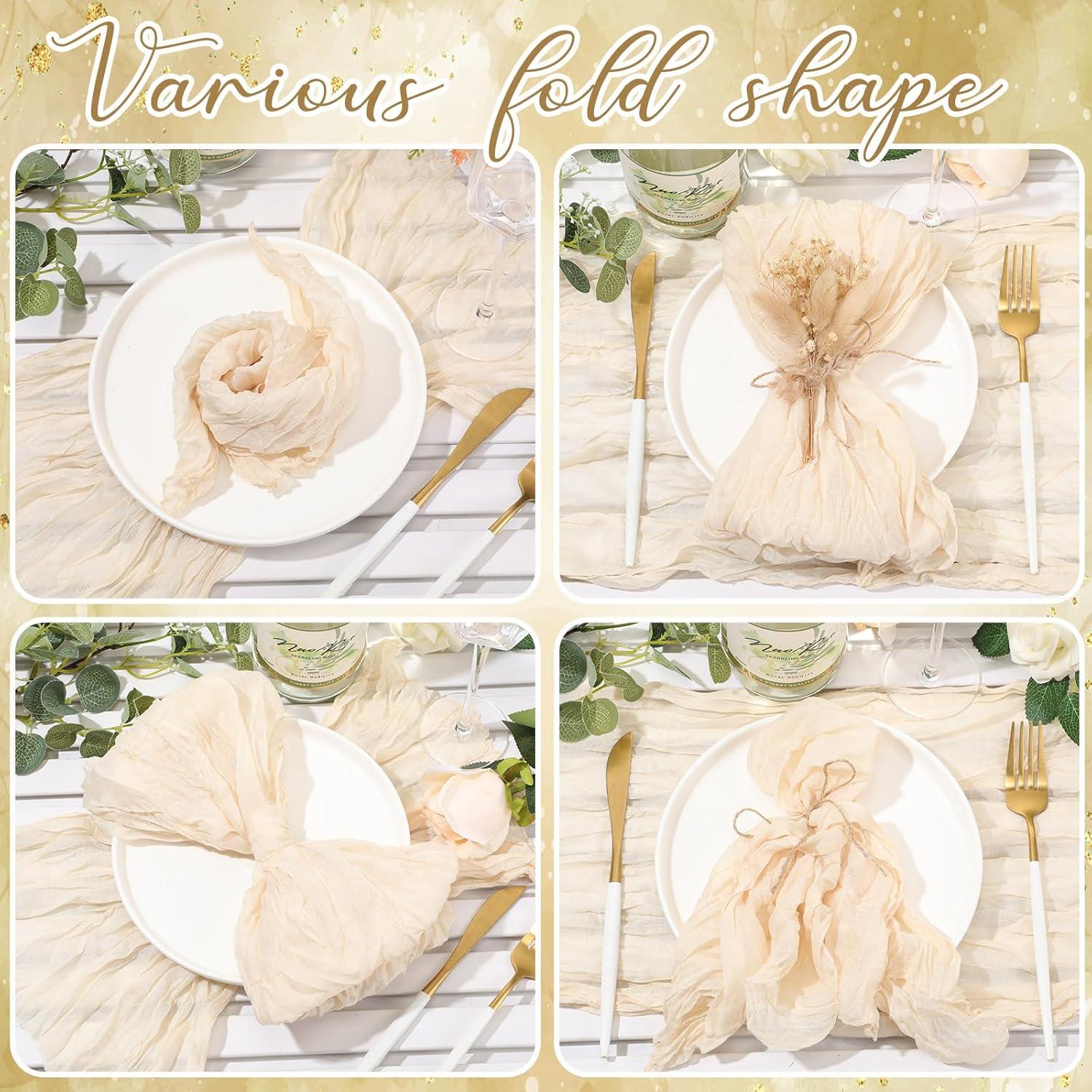 Mixweer 50 Servilletas de Gasa de Algodón Beige 50x50 cm