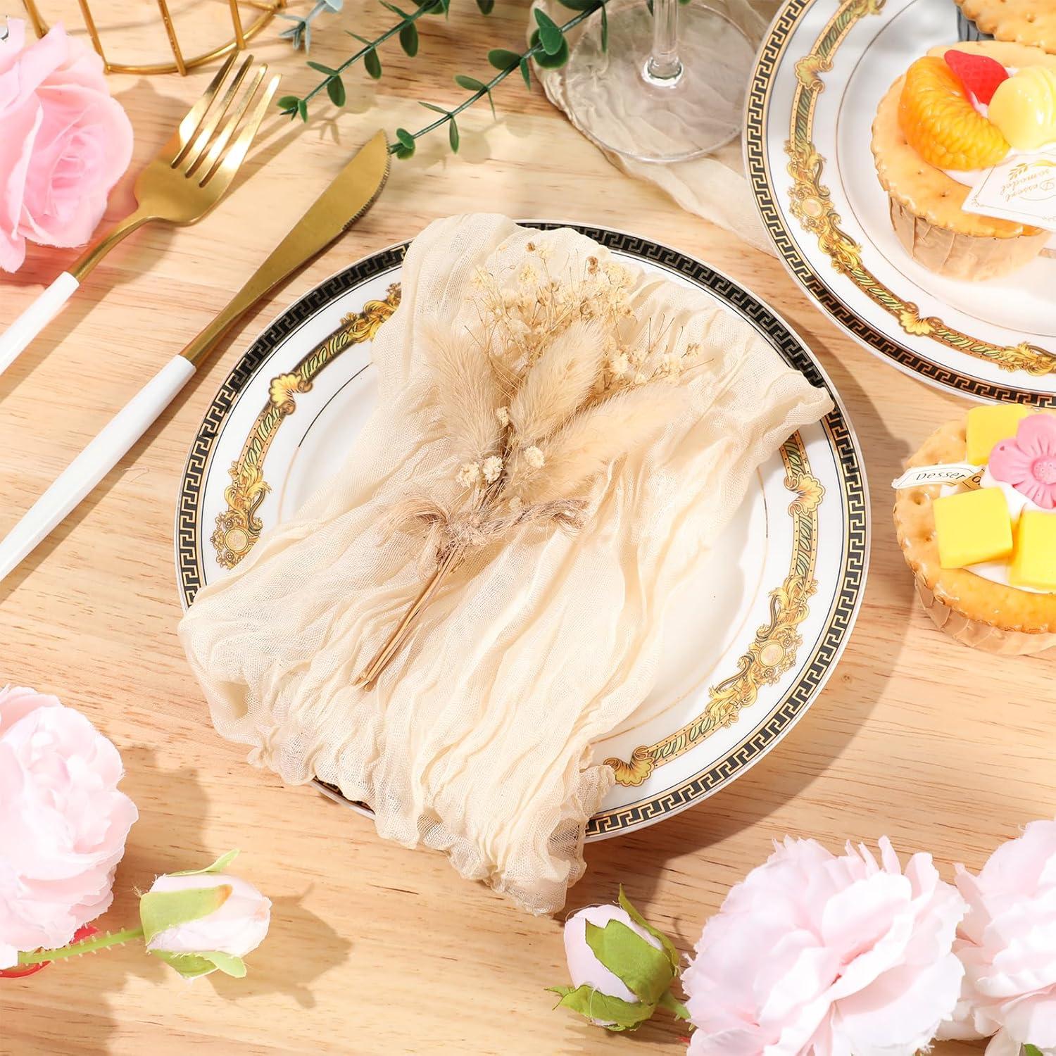 Mixweer 50 Servilletas de Gasa de Algodón Beige 50x50 cm