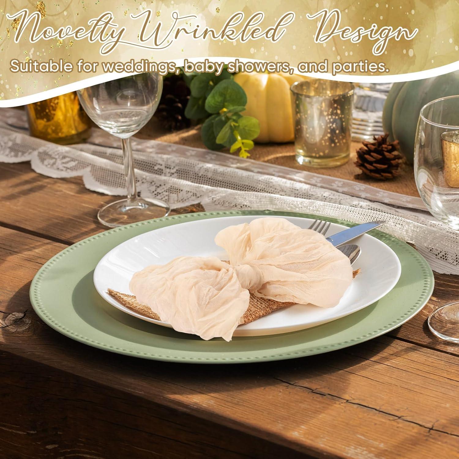 Mixweer 50 Servilletas de Gasa de Algodón Beige 50x50 cm