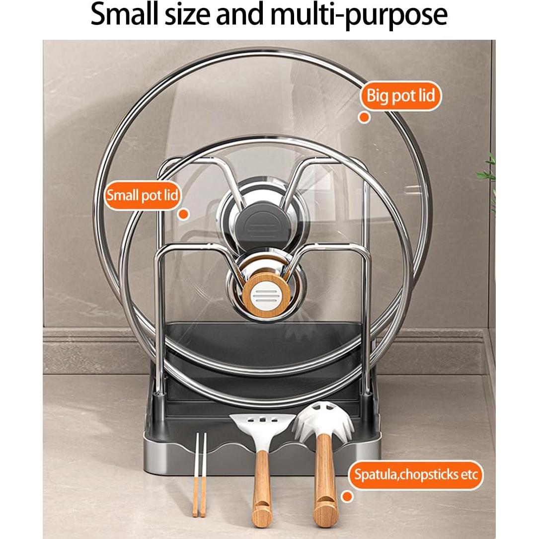 Soporte para Tapa de Olla Dhlxyzt con Bandeja Goteo Negro