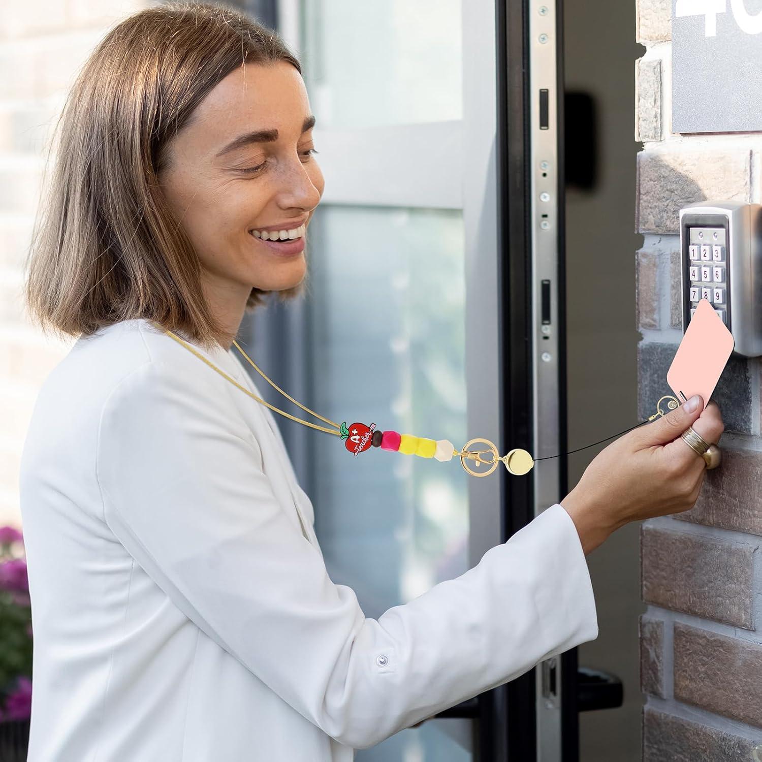 Porta Identificaciones Retráctil Obookey con Lanyard de Silicona