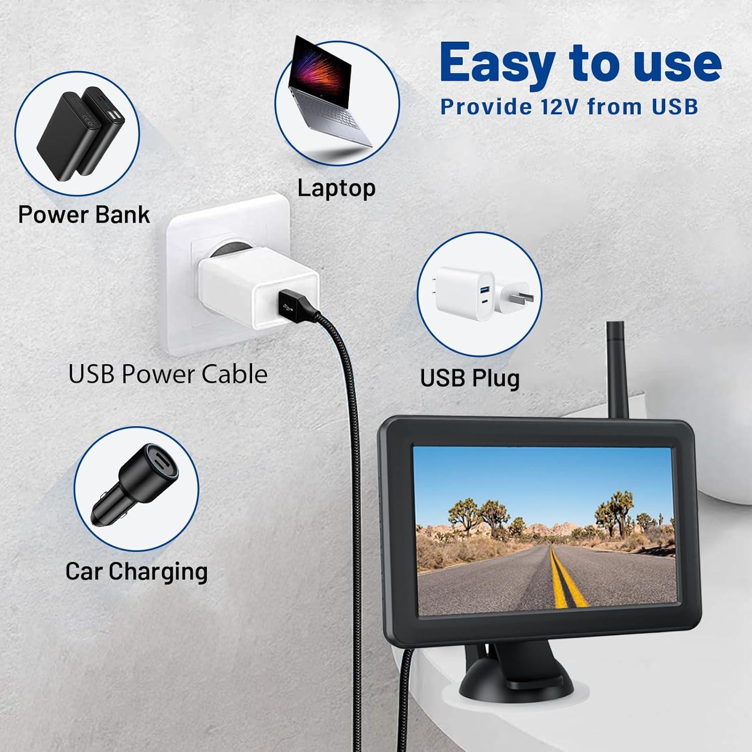 Cable de Cargador USB a DC EWAY para Monitor Furrion 12V