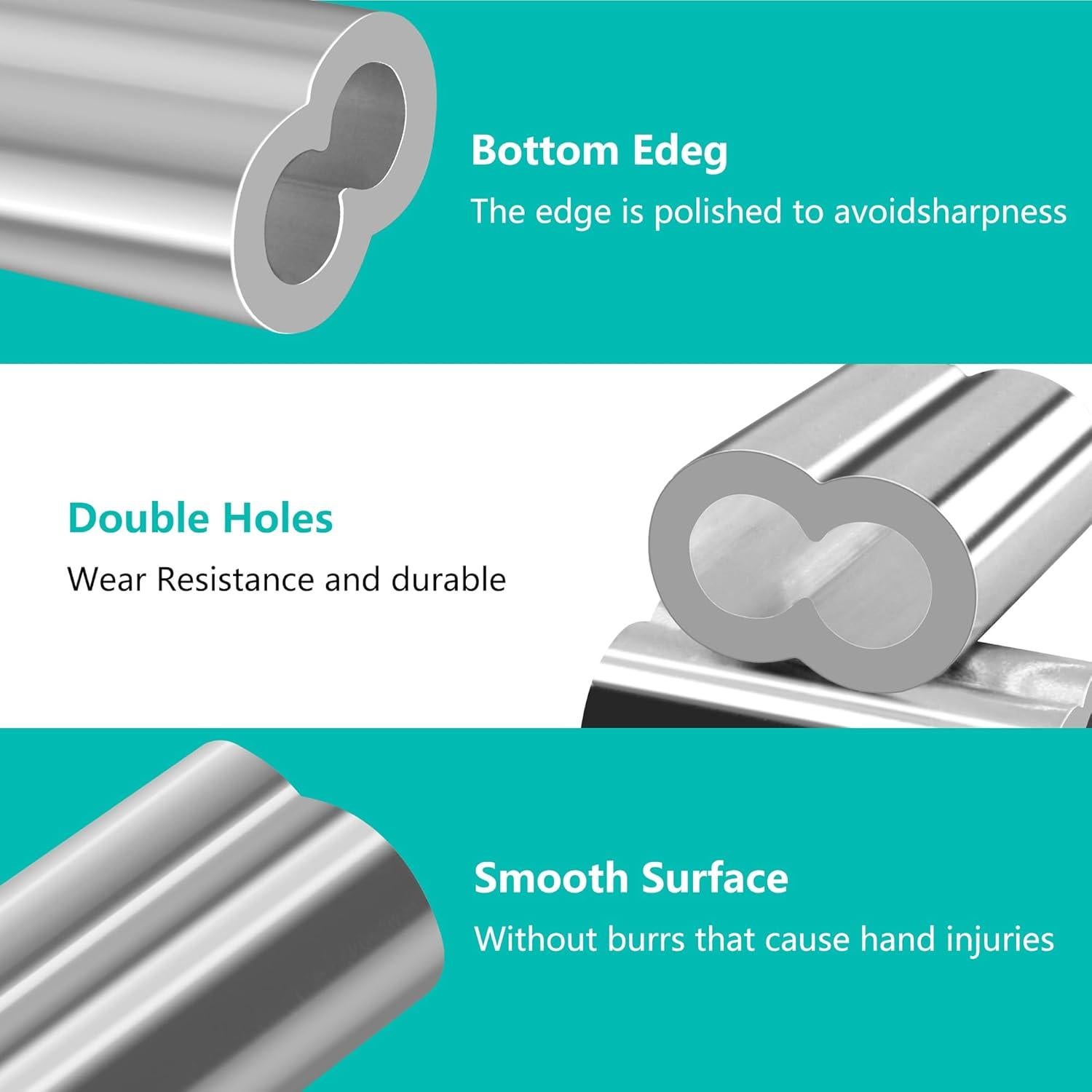 30 Piezas Manguitos de Crimpado de Aluminio Bikykose M6