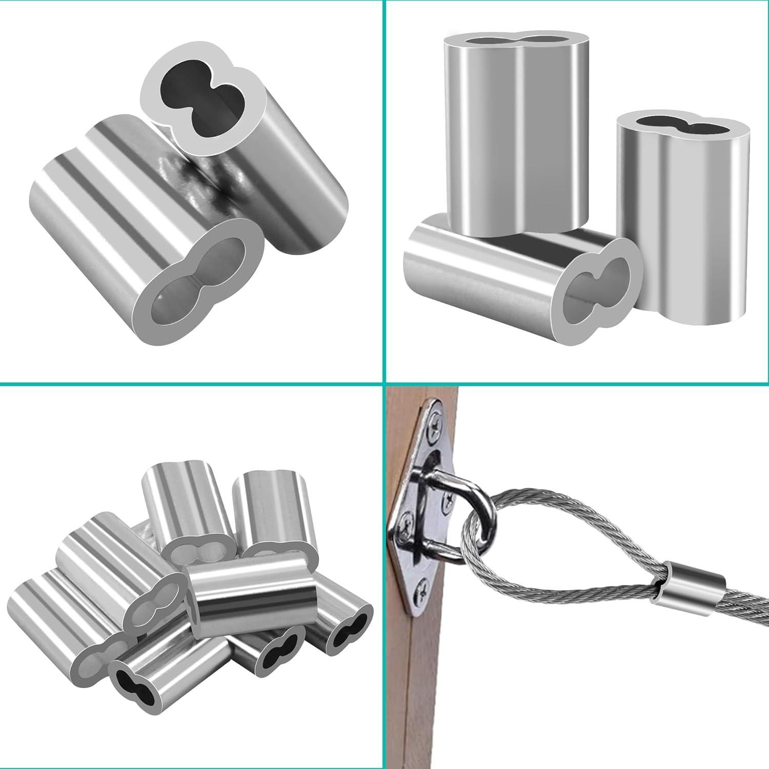 30 Piezas Manguitos de Crimpado de Aluminio Bikykose M6