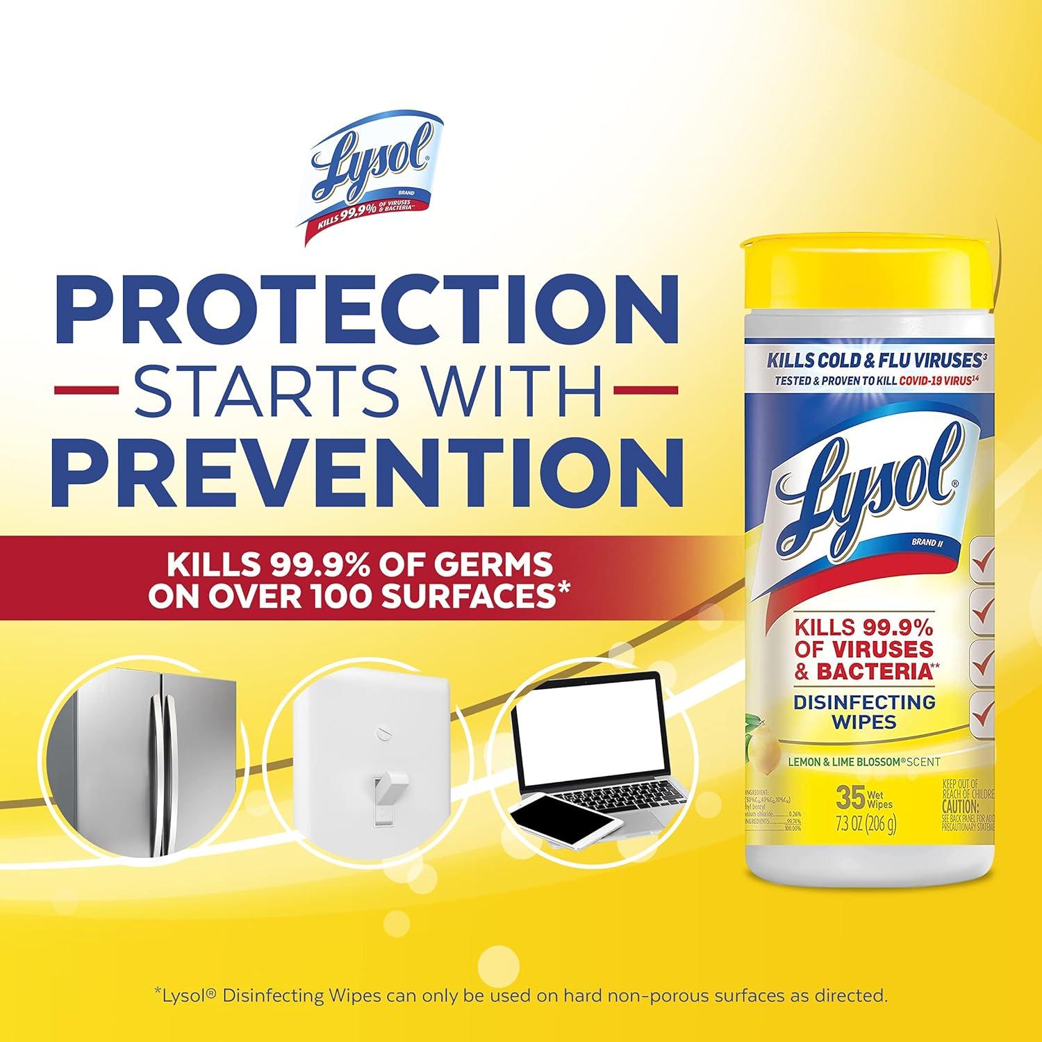 Toallitas Desinfectantes Lysol 35 Unidades Multi-Superficie