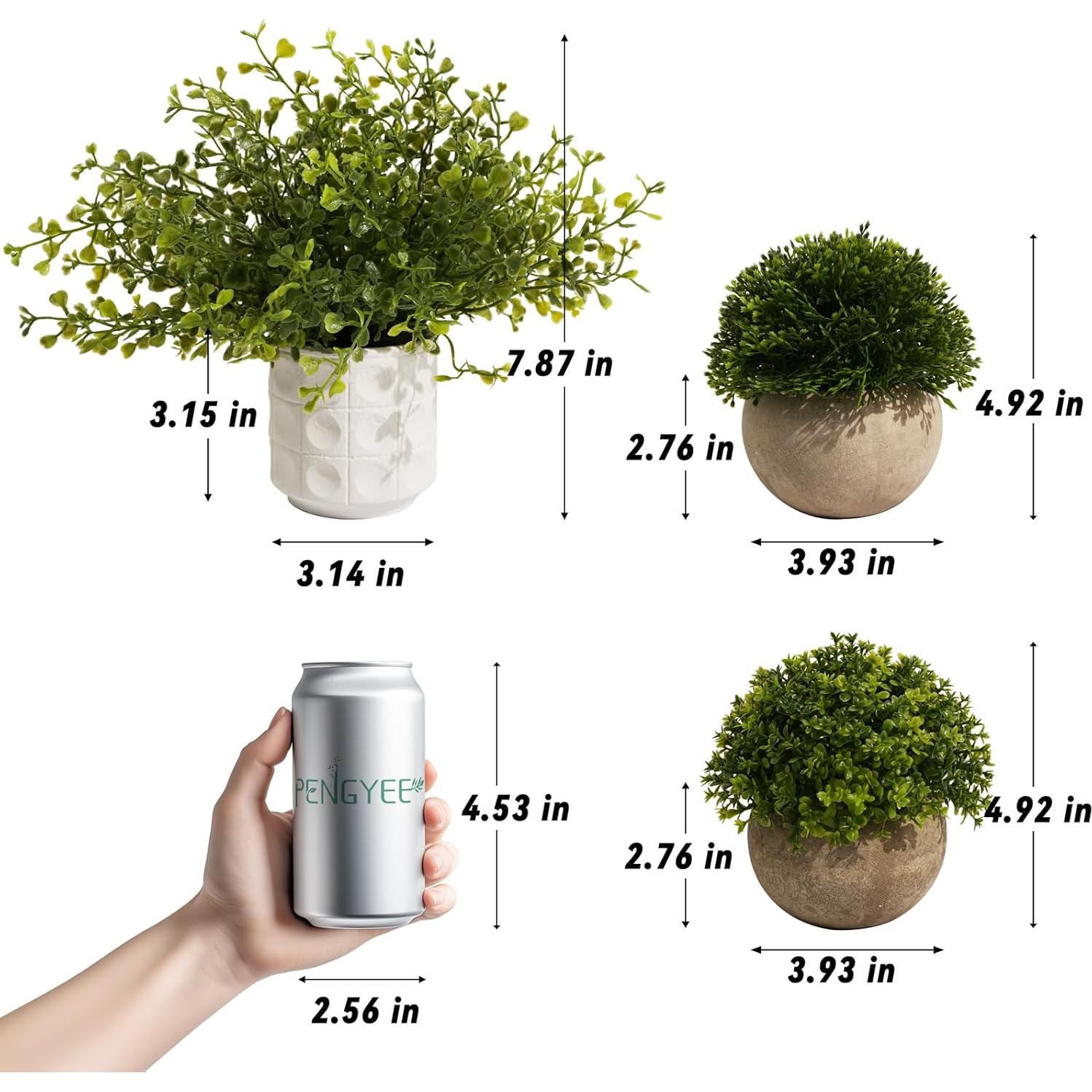 Conjunto de 4 Plantas Artificiales PENGYEE para Decoración Interior