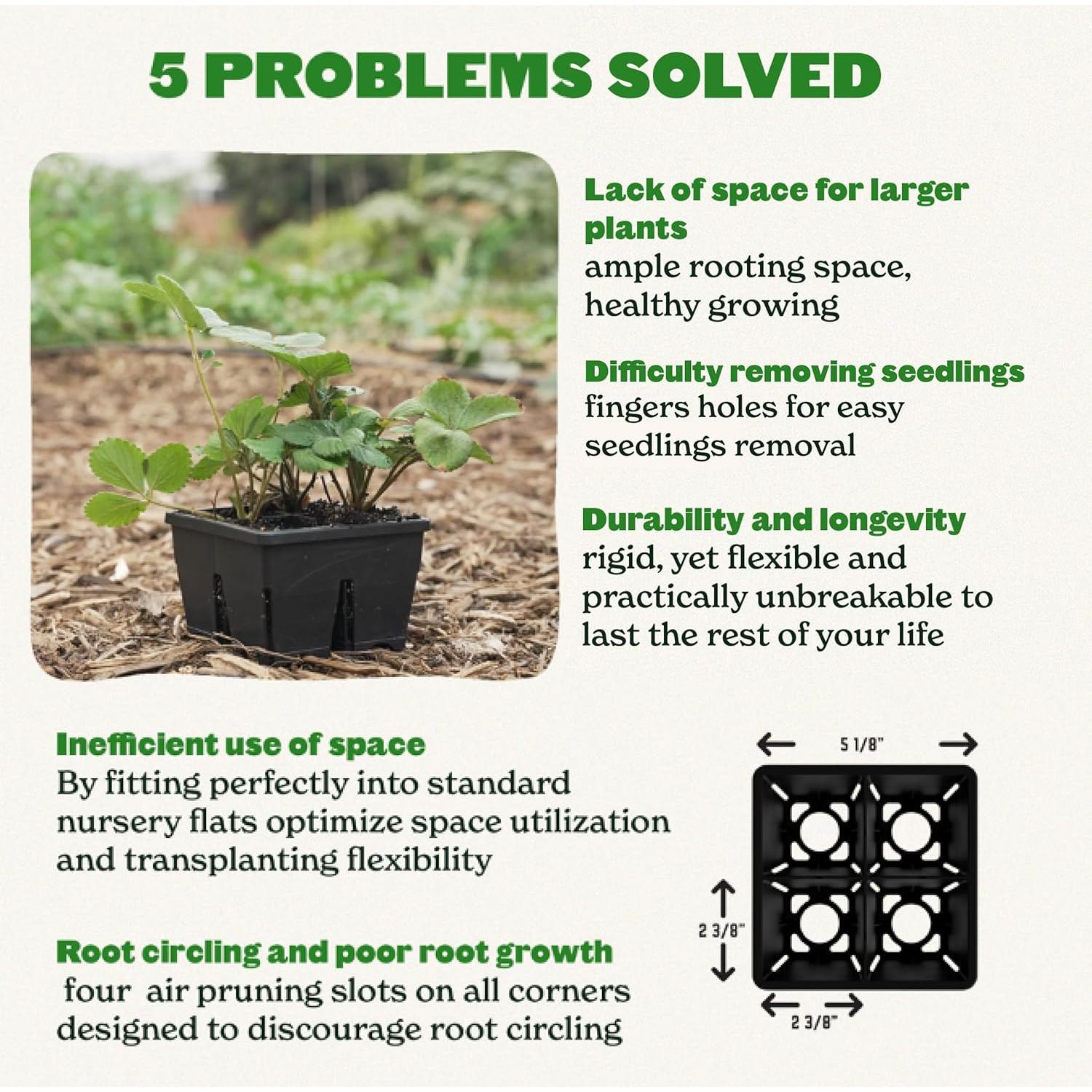 Bandeja de Inicio de Semillas Epic Gardening - 8 Celdas 7.62 cm