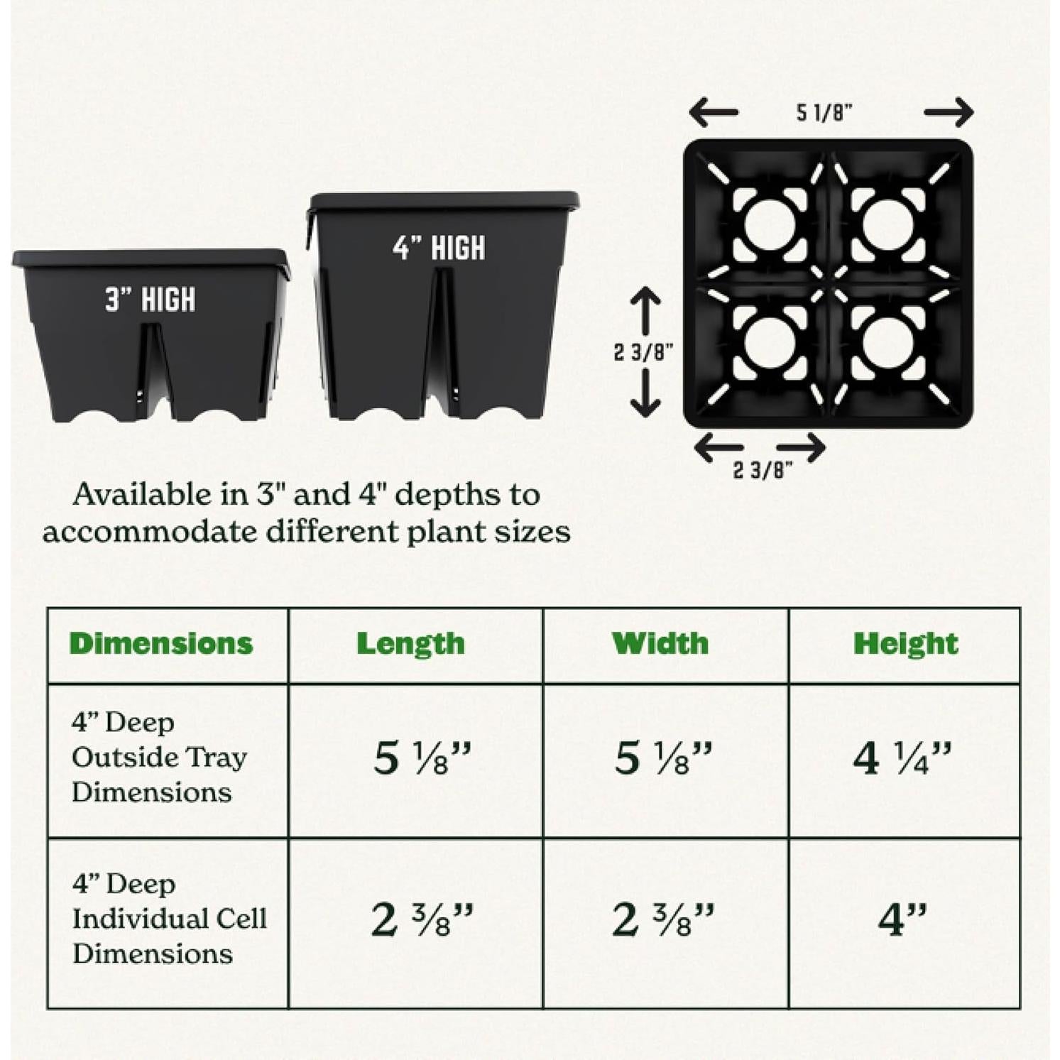 Bandeja de Inicio de Semillas Epic Gardening - 8 Celdas 7.62 cm