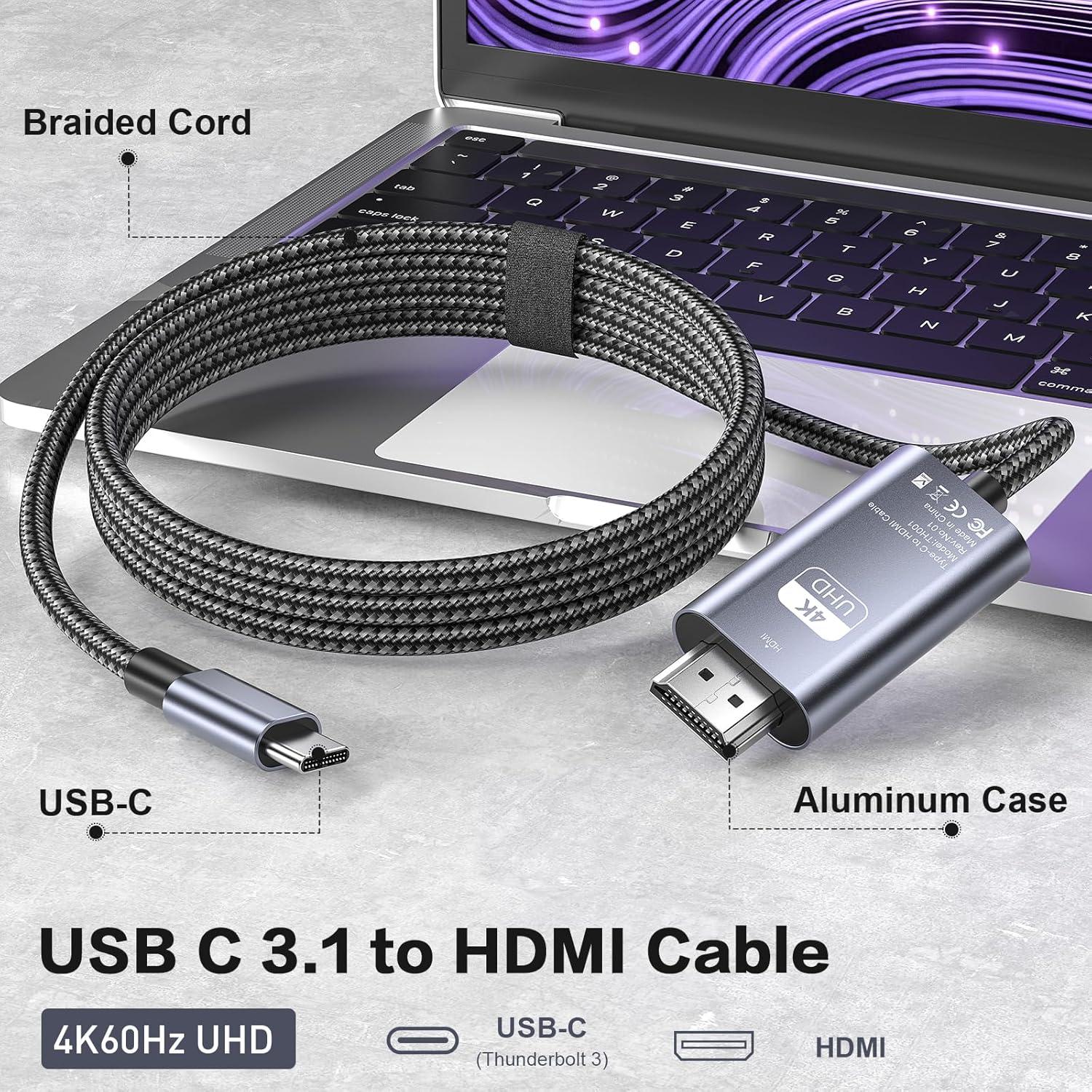 Cable USB C a HDMI 1m 4K 60Hz APCUWCQ para MacBook y Android