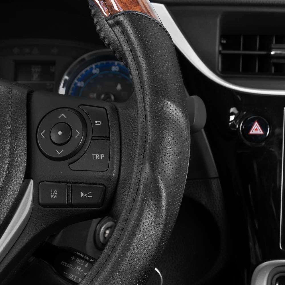 Cubierta de Volante BDK de Madera Oscura y Cuero Sintético 38 cm