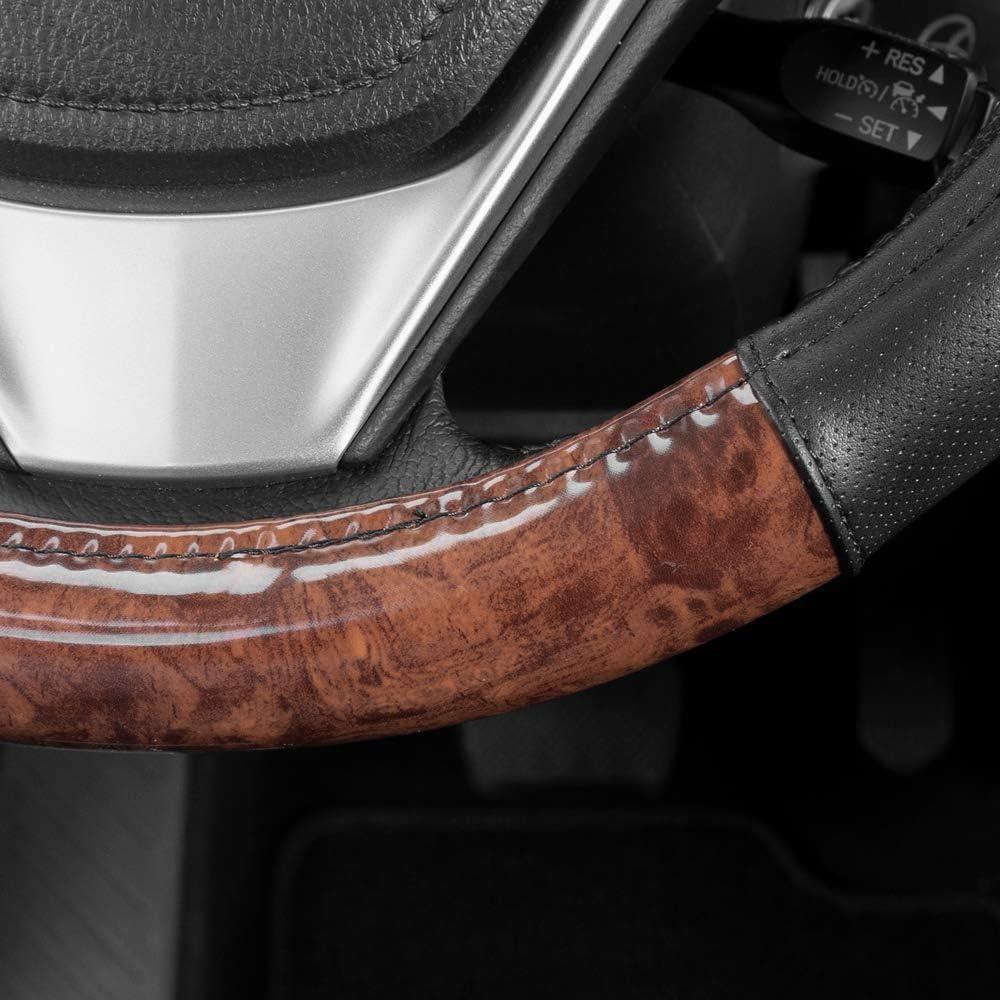 Cubierta de Volante BDK de Madera Oscura y Cuero Sintético 38 cm