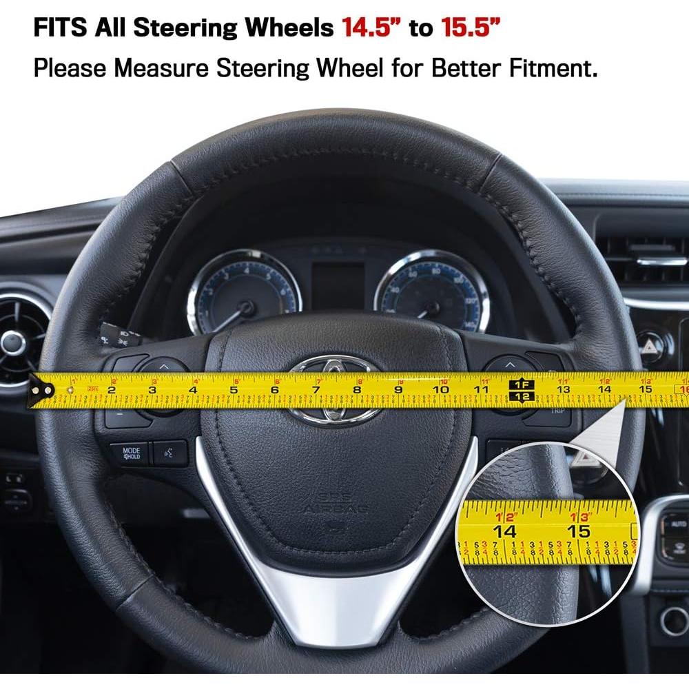 Cubierta de Volante BDK de Madera Oscura y Cuero Sintético 38 cm