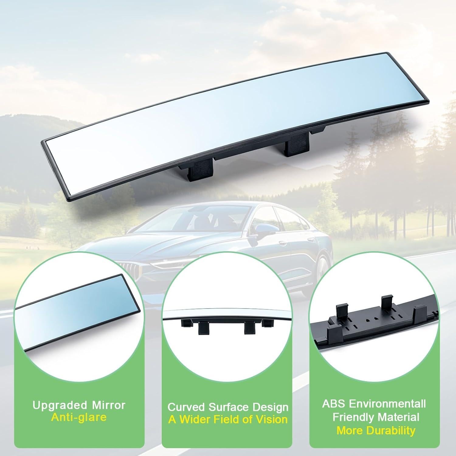 Espejo Retrovisor Convexo Panorámico BOOMIBOO 30 cm Antideslumbrante