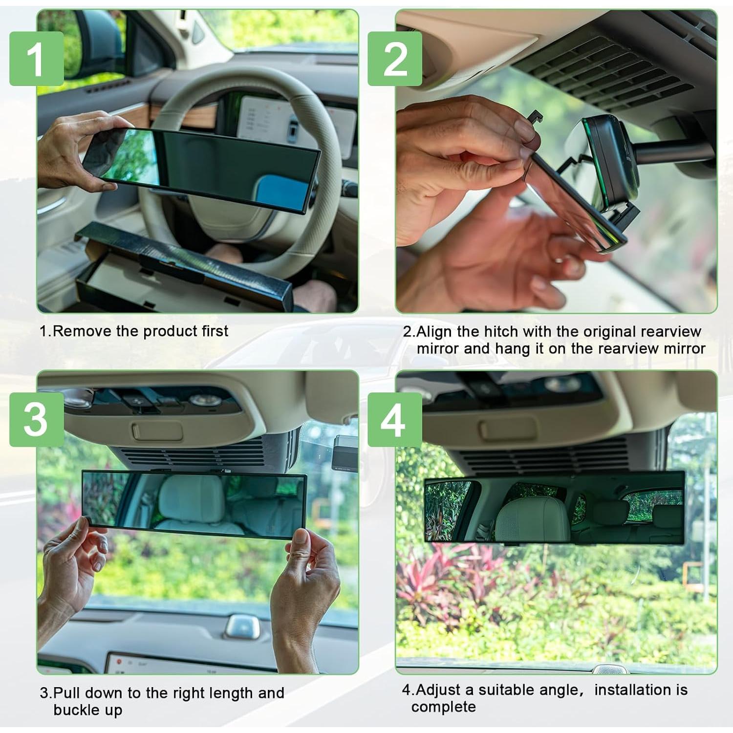 Espejo Retrovisor Convexo Panorámico BOOMIBOO 30 cm Antideslumbrante