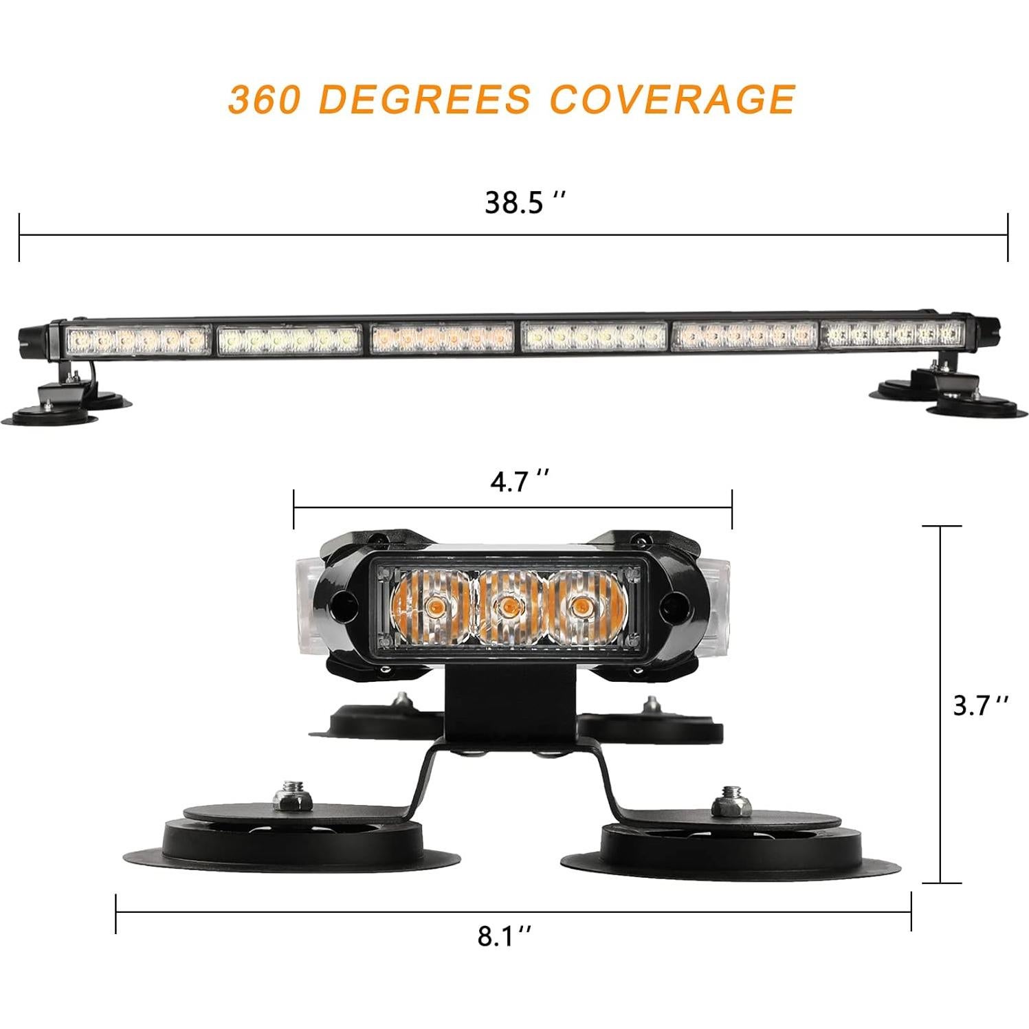 Barra de Luz Estroboscópica LED ASPL 38.5" Ámbar 78W