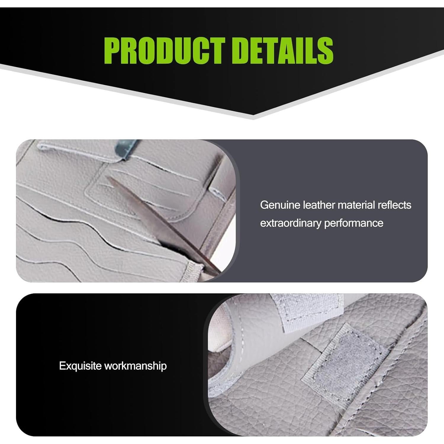 Funda de Sol para Auto Dawfall ALLCCD2201BL Organizador de Cuero Negro