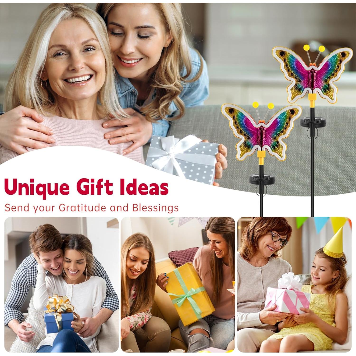 Luces de Jardín Solares TopRuifeng Mariposa Amarillo 2 Piezas