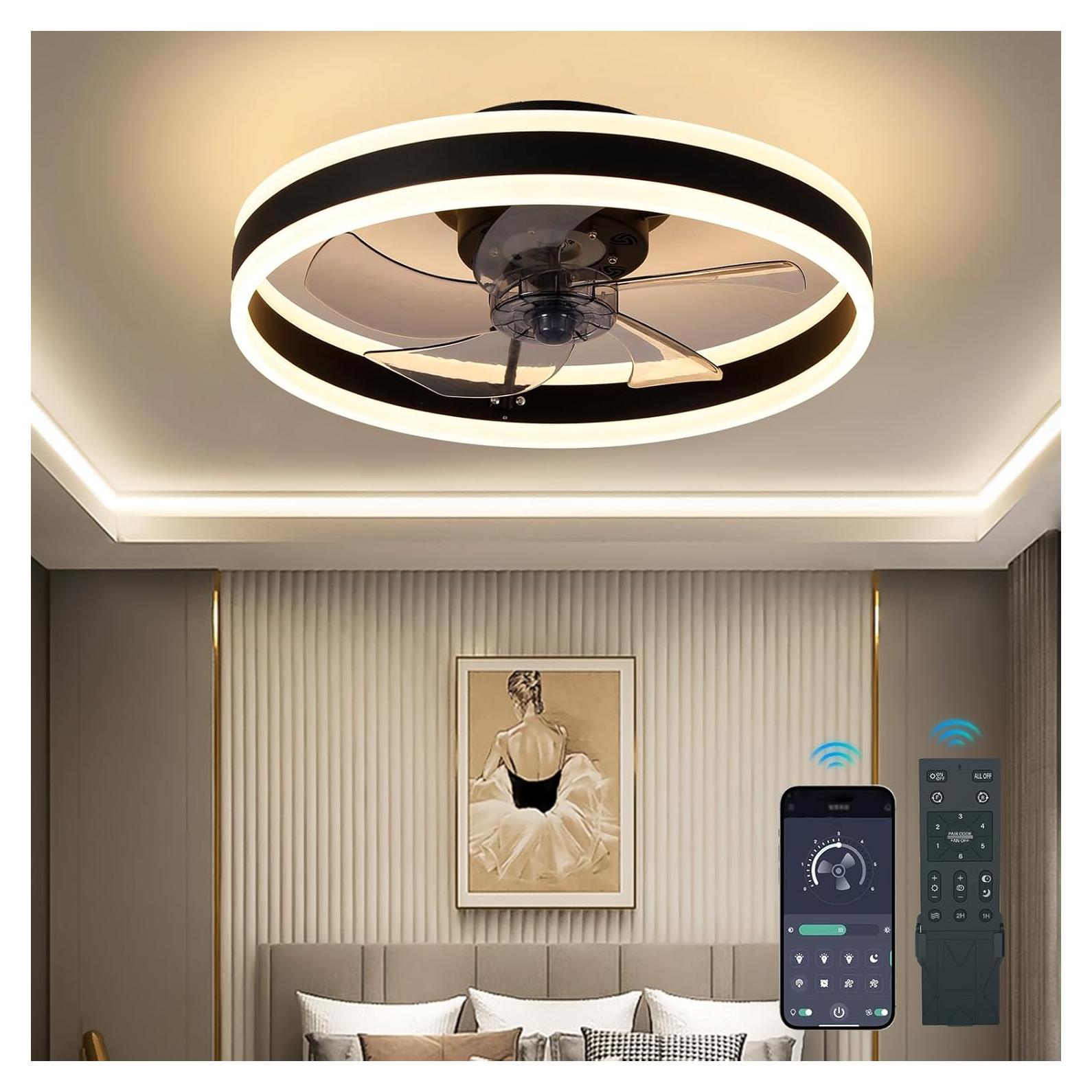 Ventilador de Techo Sin Aspas SUNCOJIA 50.8cm con Luces y Control Remoto