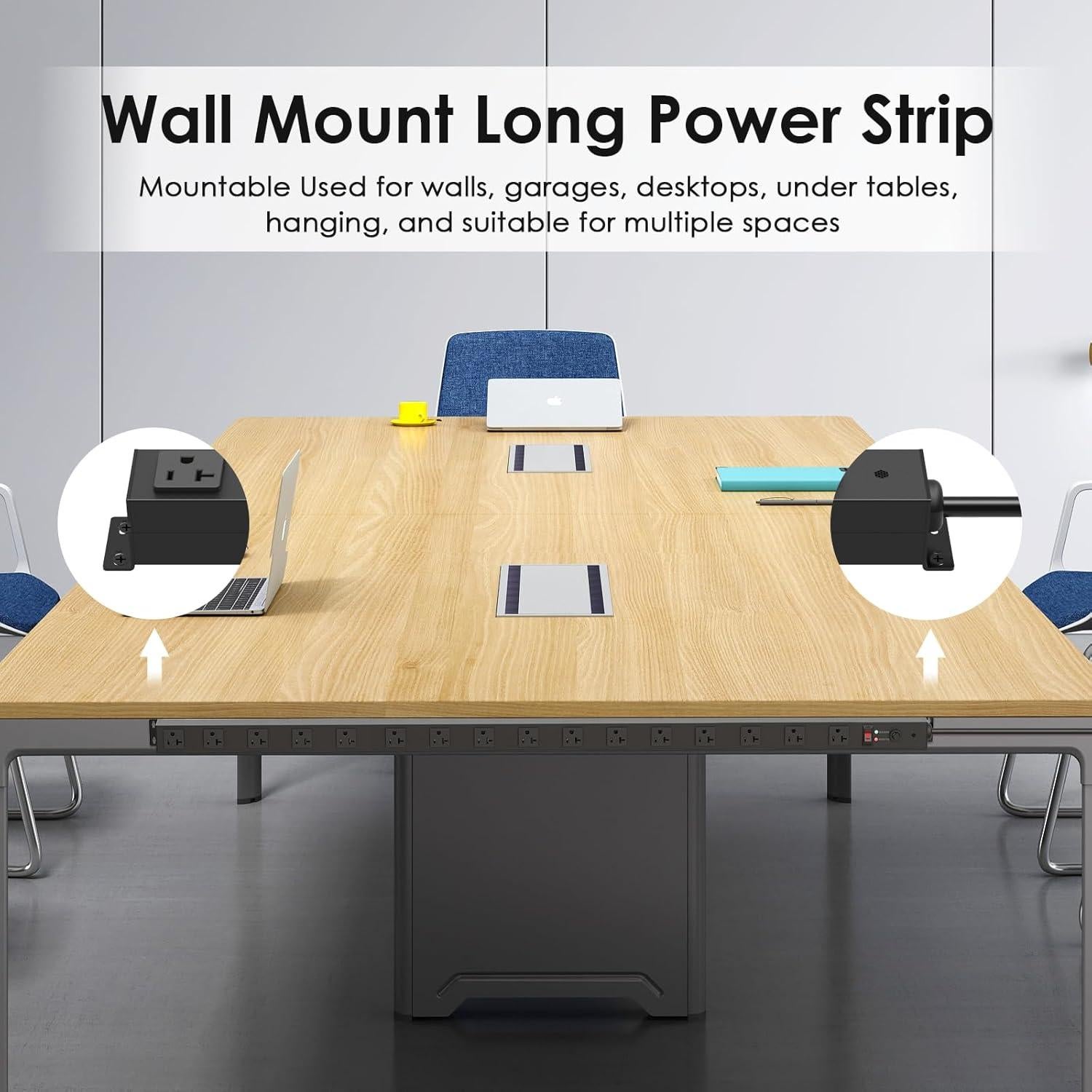 Regleta de Metal JUNNUJ 16 Salidas 20A 4800J 4FT Negra