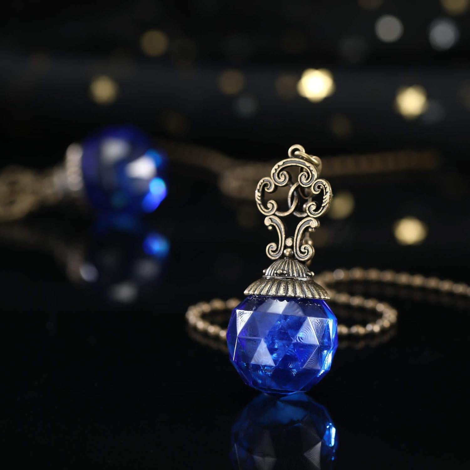 Cadenas de Tirar para Ventilador de Techo Hicarer, 4 Piezas Cristal Azul