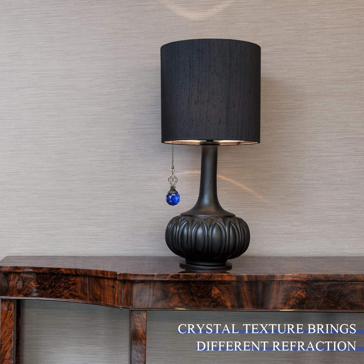 Cadenas de Tirar para Ventilador de Techo Hicarer, 4 Piezas Cristal Azul