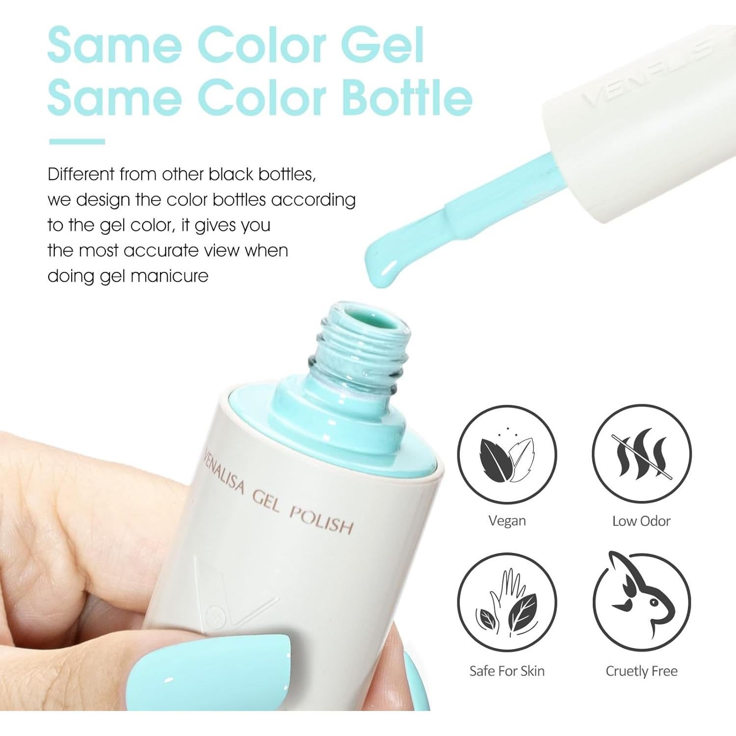 Esmalte de Uñas Gel VENALISA Azul Bebé 15ml Brillante