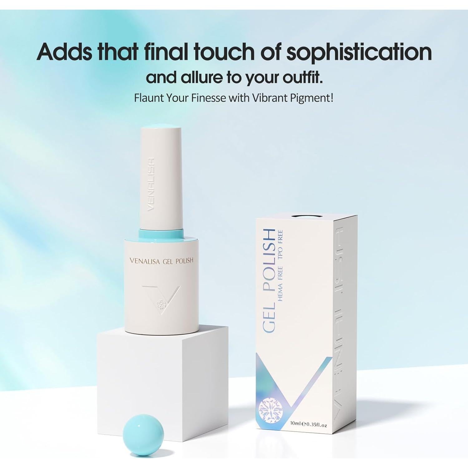 Esmalte de Uñas Gel VENALISA Azul Bebé 15ml Brillante