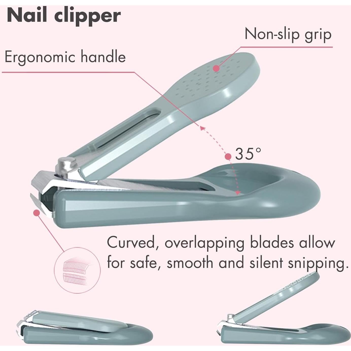 Kit de Cuidado de Uñas para Bebés YIVEKO 4 en 1 Azul