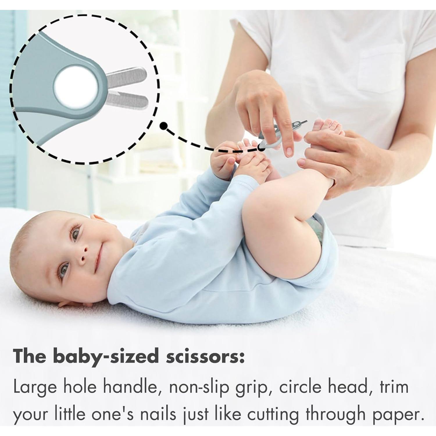 Kit de Cuidado de Uñas para Bebés YIVEKO 4 en 1 Azul