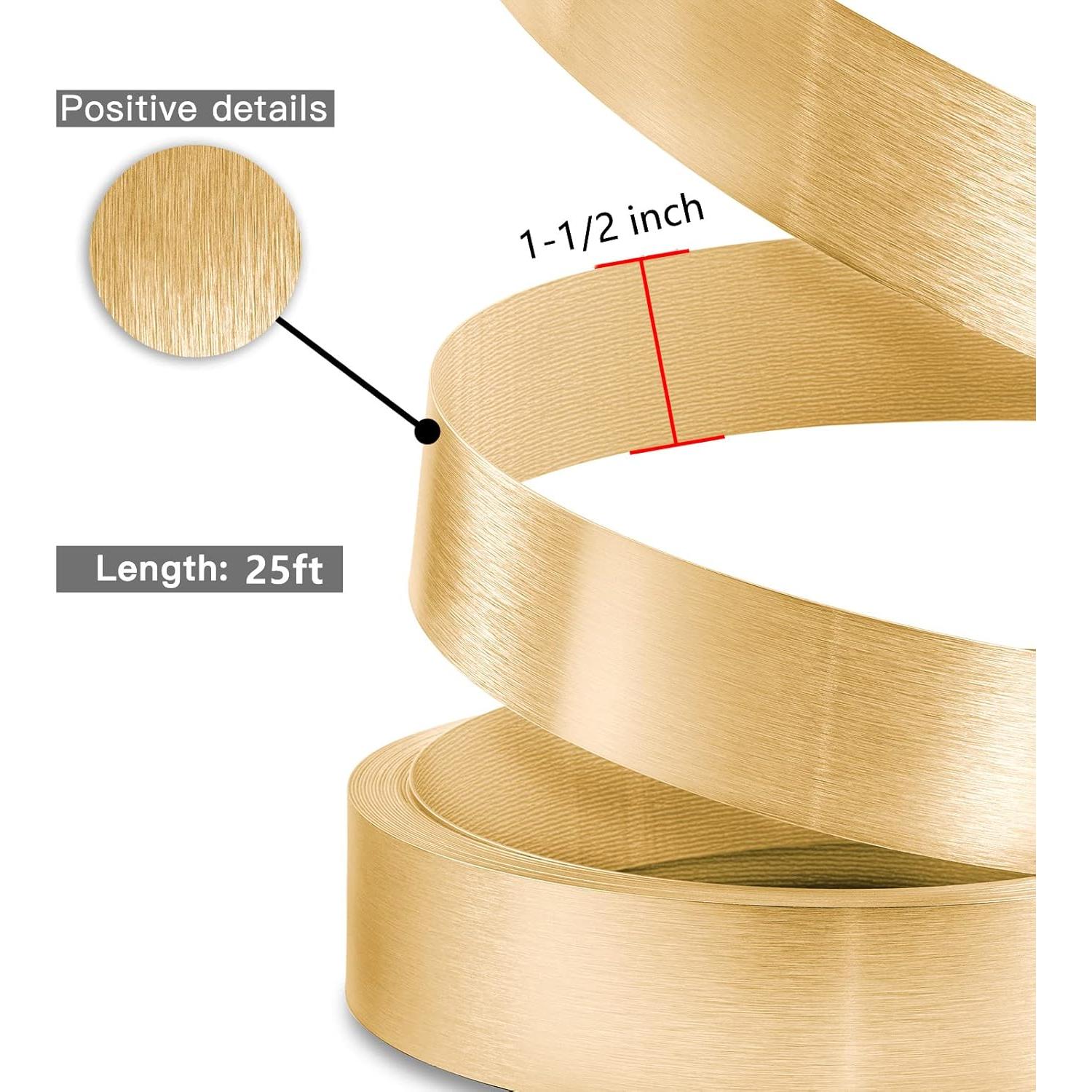 Banda de Bisel de PVC ZYJT 3.81 cm x 7.62 m Dorada Flexible