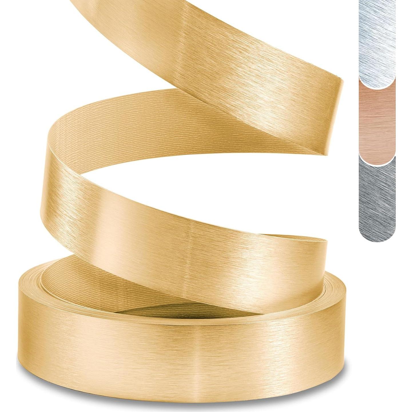 Banda de Bisel de PVC ZYJT 3.81 cm x 7.62 m Dorada Flexible