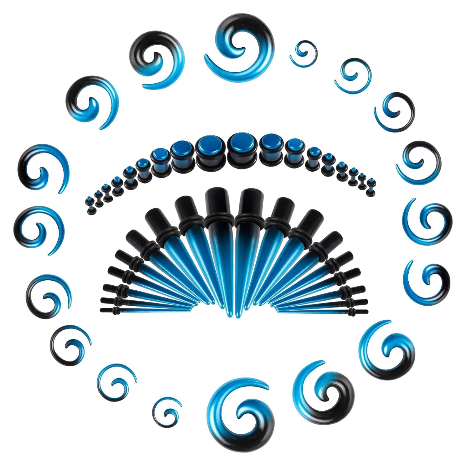 Kit de Estiramiento de Orejas 54 Piezas Acrílico 00G-14G