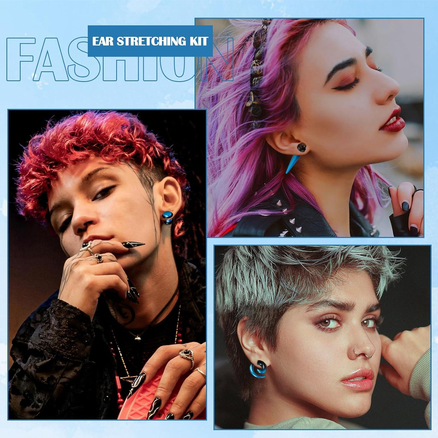 Kit de Estiramiento de Orejas 54 Piezas Acrílico 00G-14G