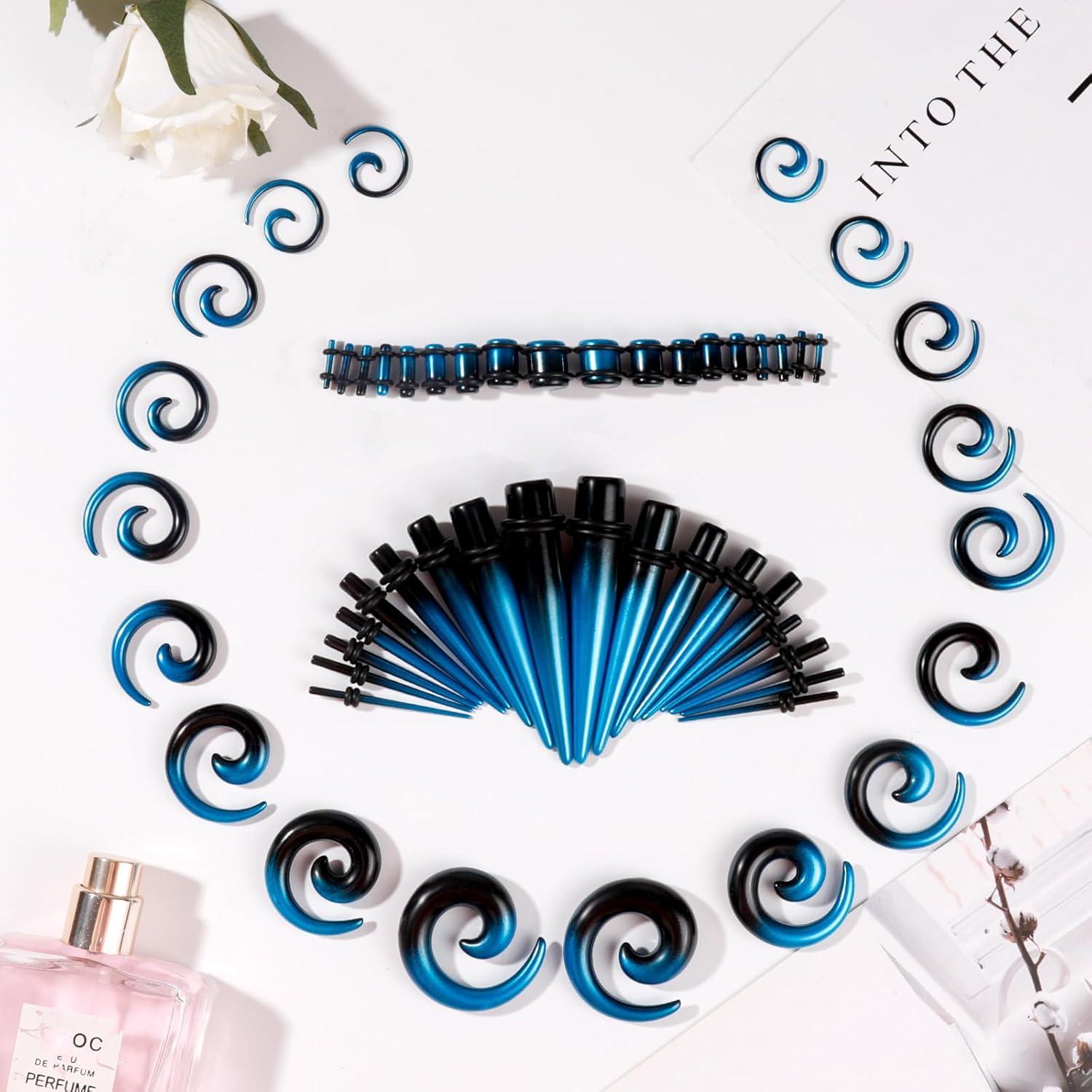 Kit de Estiramiento de Orejas 54 Piezas Acrílico 00G-14G