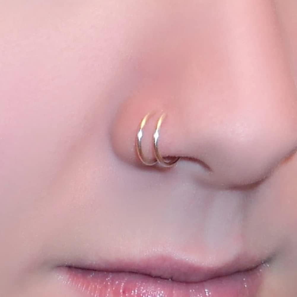 Aros Falsos para Nariz MODRSA - 4 Piezas Acero Inoxidable