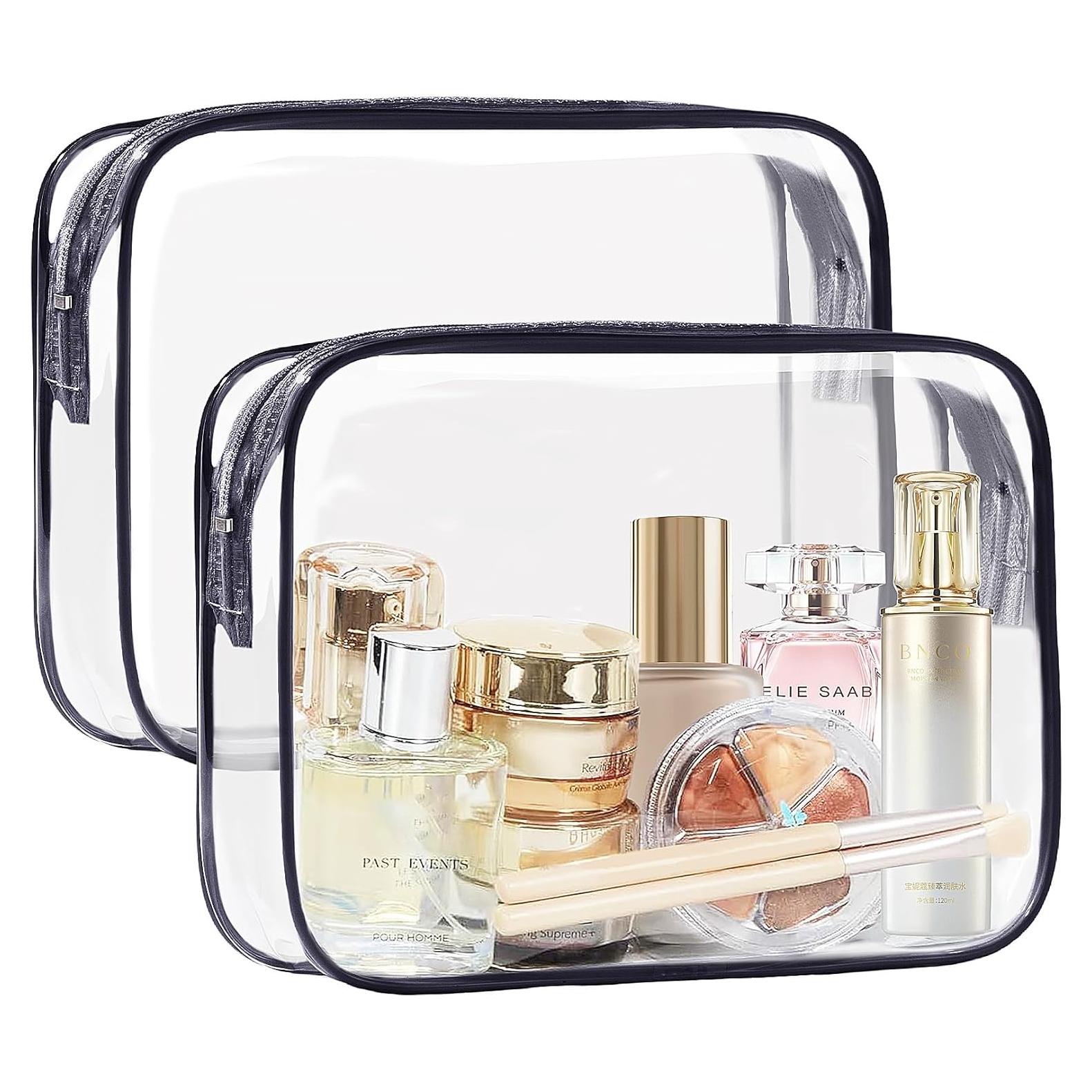 Bolsa de Maquillaje Transparente COSHAYSOO 2 Piezas Aprobadas TSA
