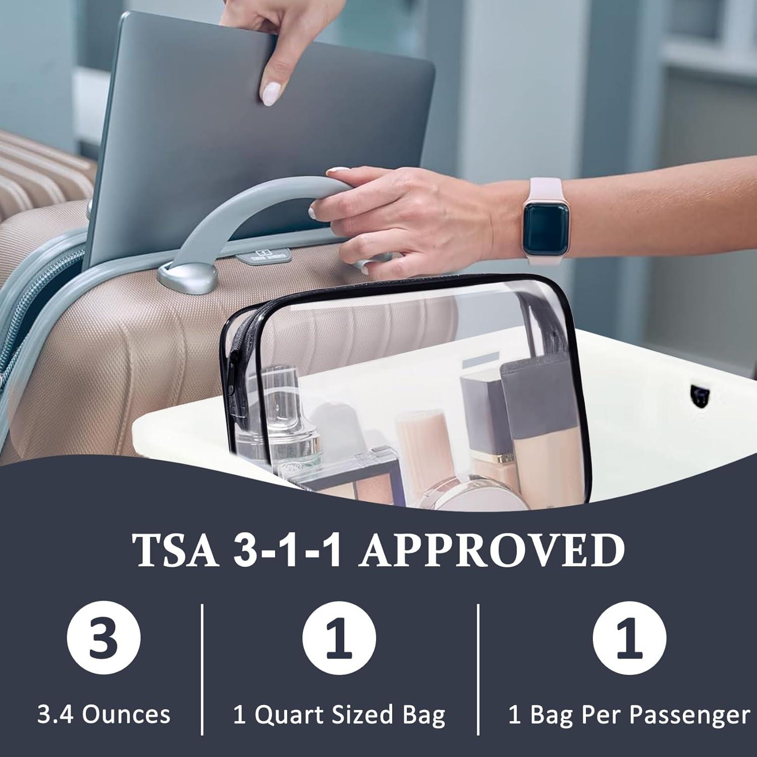 Bolsa de Maquillaje Transparente COSHAYSOO 2 Piezas Aprobadas TSA