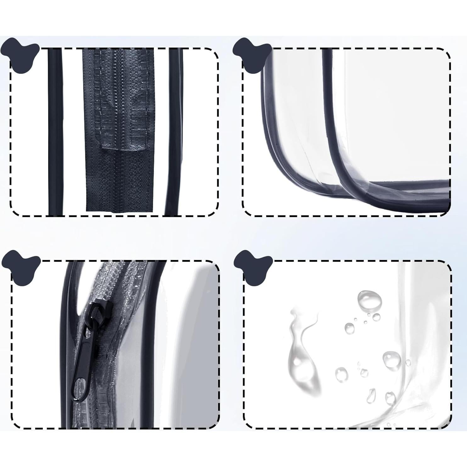 Bolsa de Maquillaje Transparente COSHAYSOO 2 Piezas Aprobadas TSA