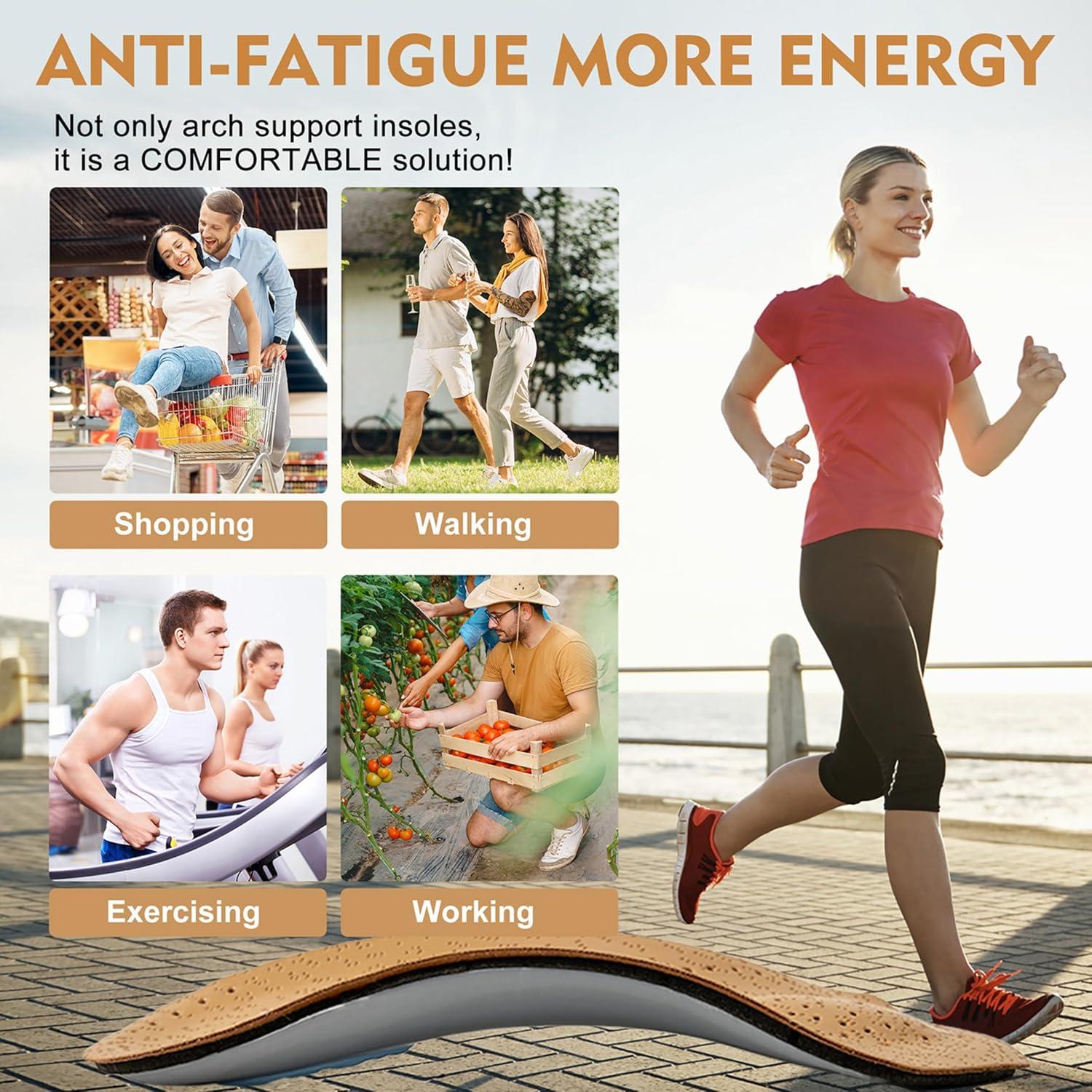 Plantillas de Soporte Arqueado RooRuns 3/4 para Fascitis Plantar