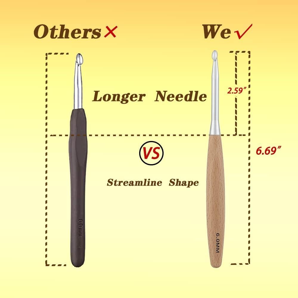 Juego de Ganchillos Ergonómicos Yarniss 3.0mm a 6.0mm con Estuche