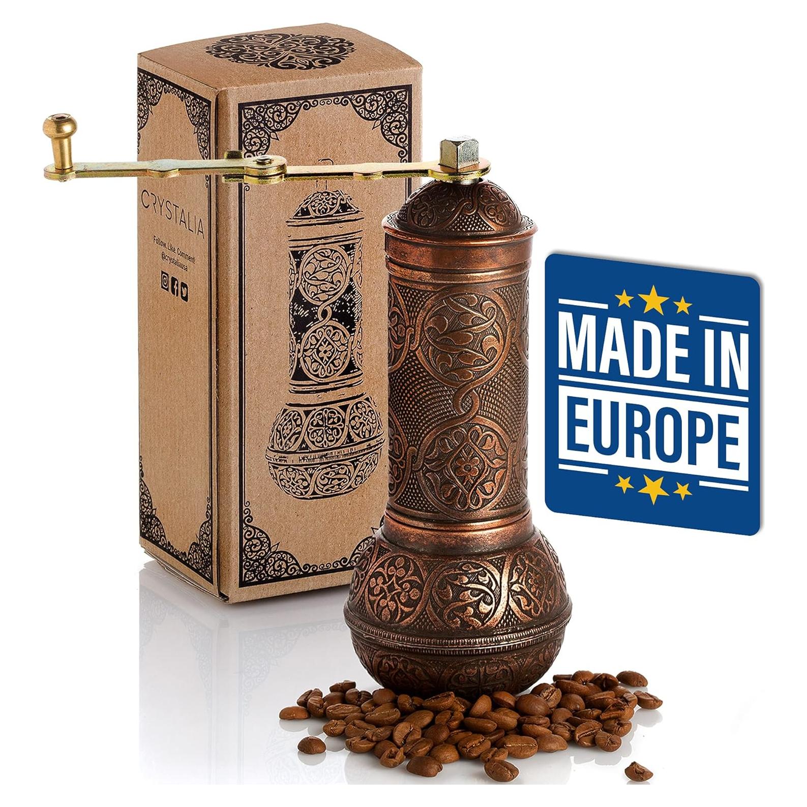 Molino de Café Manual Crystalia Cobre Antiguo Ajustable