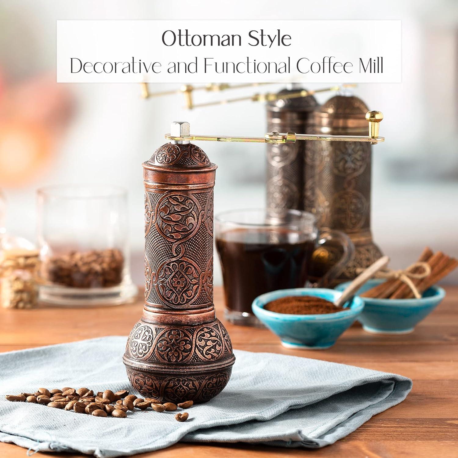 Molino de Café Manual Crystalia Cobre Antiguo Ajustable