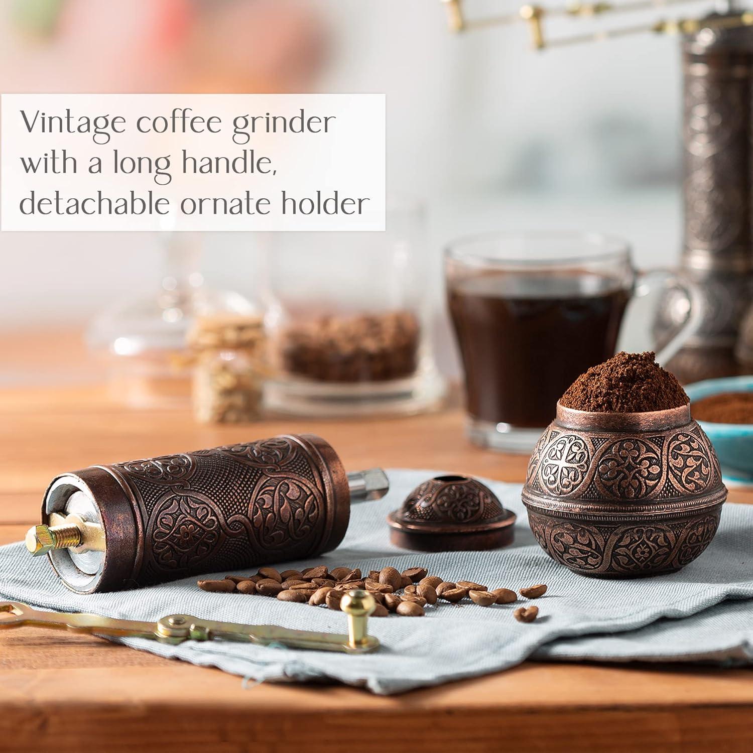 Molino de Café Manual Crystalia Cobre Antiguo Ajustable
