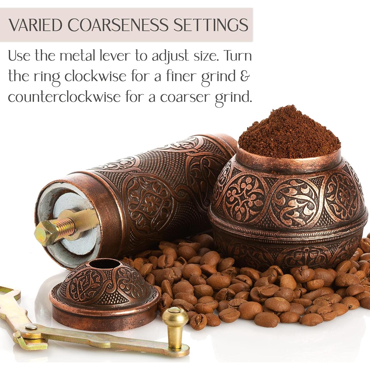 Molino de Café Manual Crystalia Cobre Antiguo Ajustable