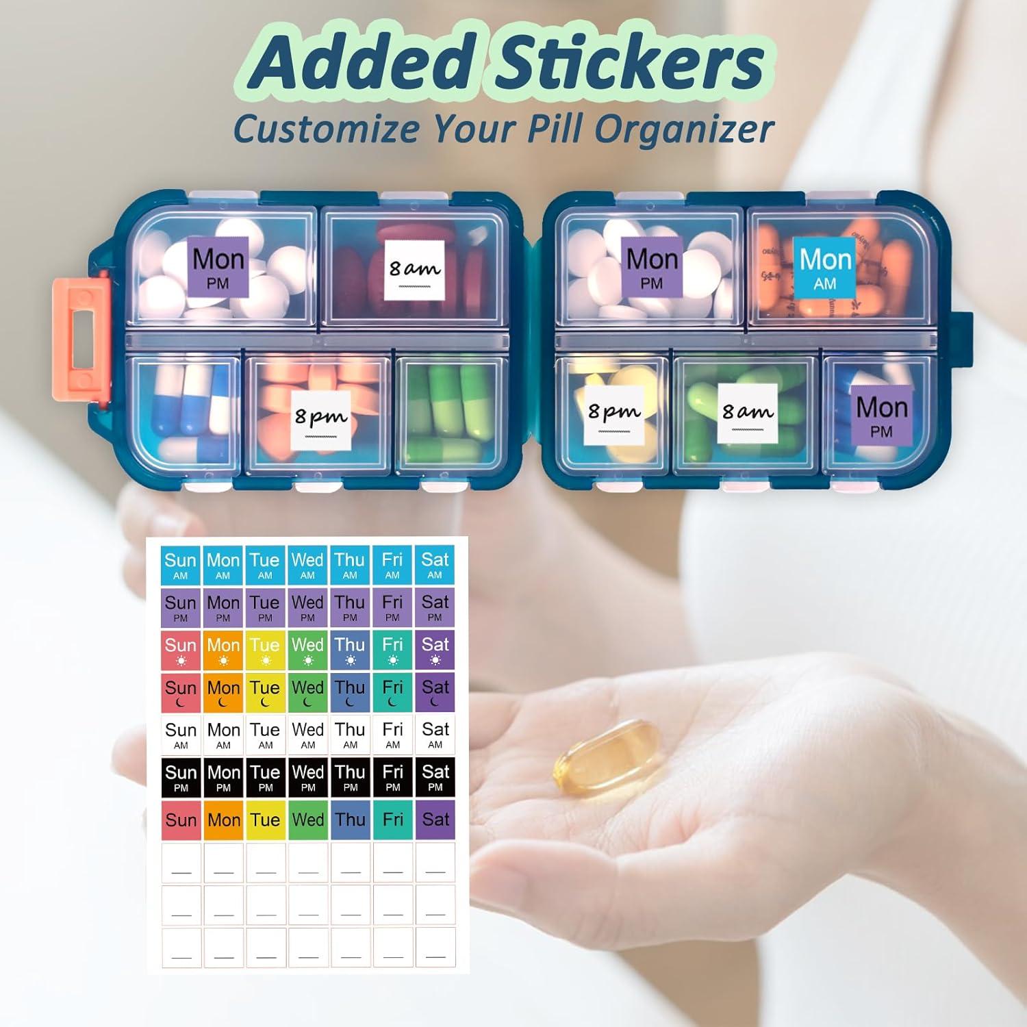 Estuche Organizador de Pastillas CUALFEC 3 Paquetes 10 Compartimentos